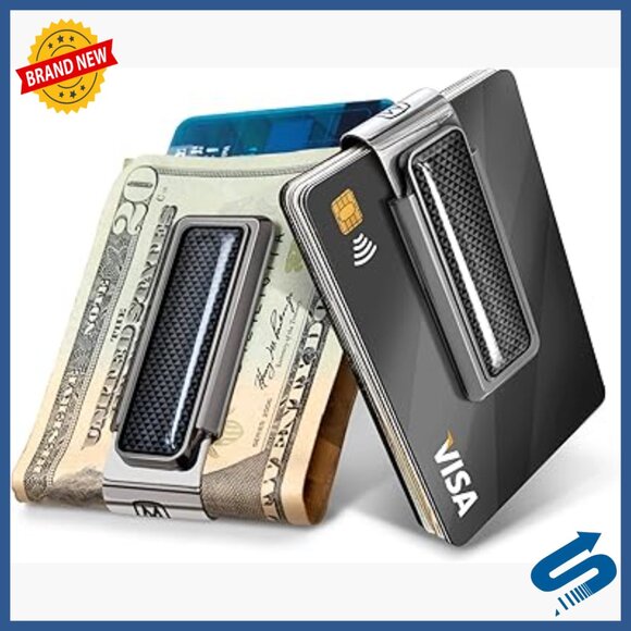 Slim Front Pocket Money Clip Wallet for Men Holds Cash Cards